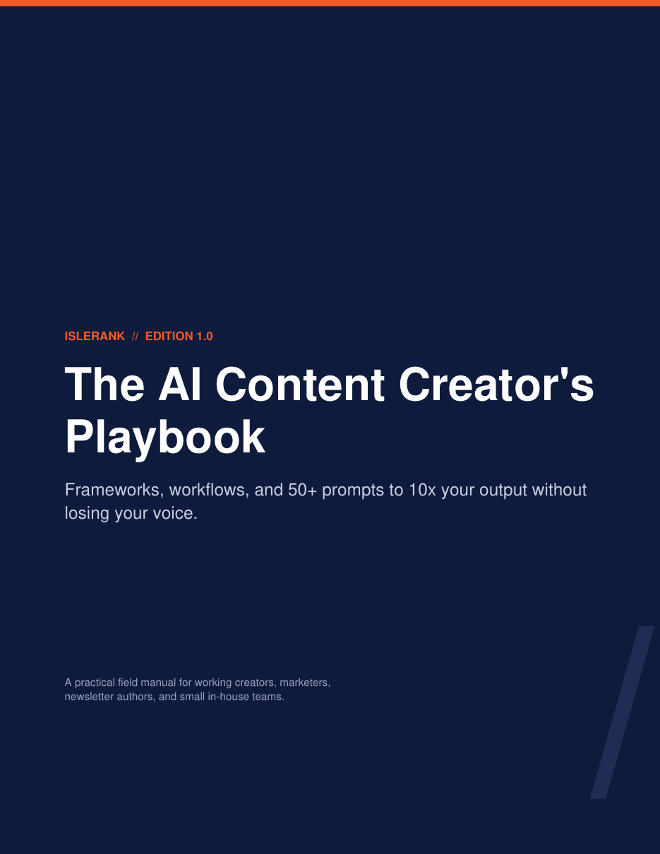 The AI Content Creator's Playbook — Frameworks, Workflows & 50+ Prompts